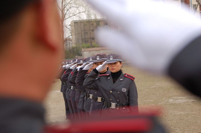 聚集总公司保安队伍大练兵训练场女保安风采